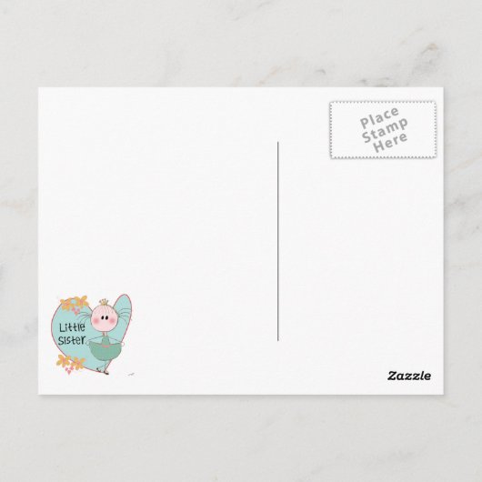 Herz Little Sister Postkarte (Rückseite)