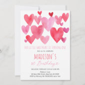 Herz Little Sweetheart erster Geburtstag Einladung (Vorderseite)