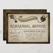 Herz-Lock Skelett Key Probe Dinner lädt ein Einladung (Vorne/Hinten)