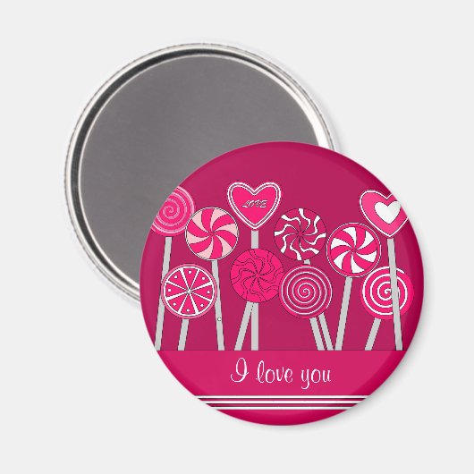 Herz Lollipops Design-Magnet Magnet (Vorderseite/Rückseite)