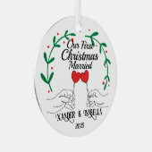 Herz Lollipops Erste Weihnachten Verheiratet Ornament Aus Metall (Vorderseite Rechts)