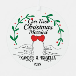 Herz Lollipops Erste Weihnachten Verheiratet Ornament Aus Metall