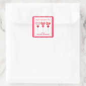 Herz Lollipops Personalisiert Valentinsche Aufkleb Quadratischer Aufkleber (Tasche)
