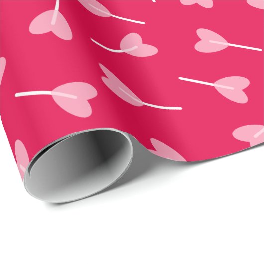 Herz Lollipops - Rot - Wrapping Paper Geschenkpapier (Rolleneckpunkt)