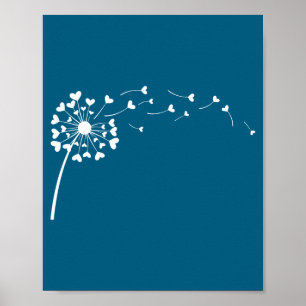 Herz Löwenzahn Blumen Liebe Süß Valentinstag Wo Poster