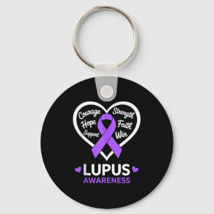 Herz-Lupus-Bewusstseinsmonat SLE violettes Band Schlüsselanhänger