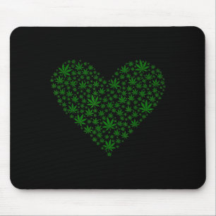 Herz Lustiger Valentinstag Weed Liebhaber Pot Rauc Mousepad