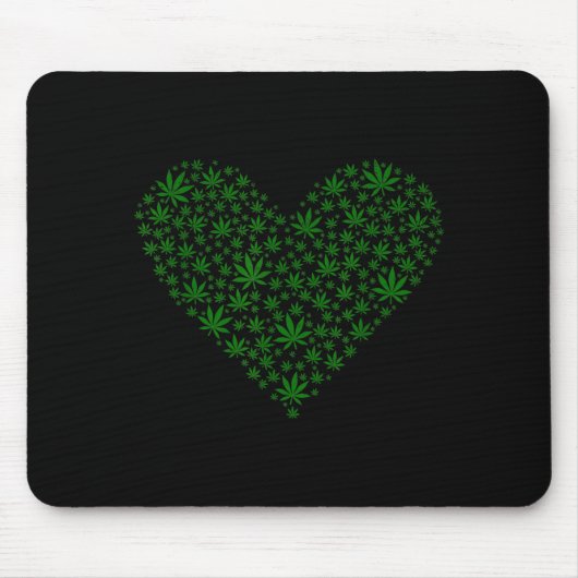 Herz Lustiger Valentinstag Weed Liebhaber Pot Rauc Mousepad (Vorne)