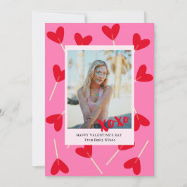 Herz Lutscher Foto XOXO Liebe Valentinstag Feiertagskarte