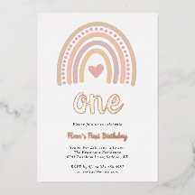 Herz Mädchen Boho Regenbogen Erster Geburtstag Ros