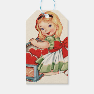 Herz Mädchen Kind Retro Süße Kinder Geschenkanhänger
