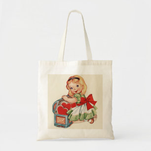 Herz Mädchen Kind Retro Süße Kinder Tragetasche