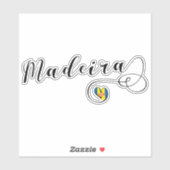 Herz Madeira Flag, I Liebe Madeira, Portugal Aufkleber (Blatt)