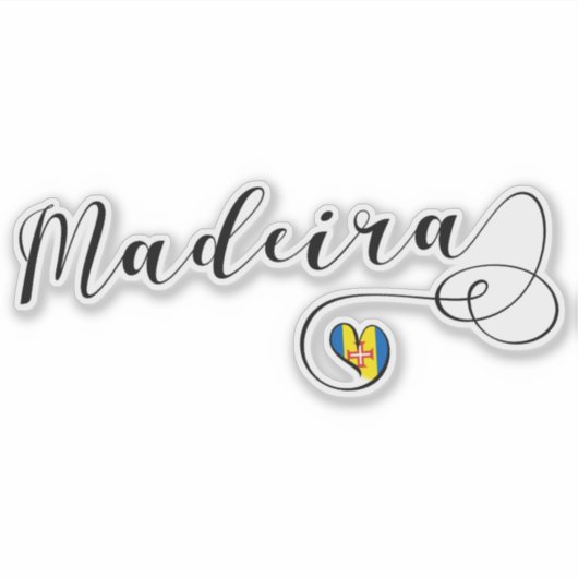 Herz Madeira Flag, I Liebe Madeira, Portugal Aufkleber (Vorderseite)