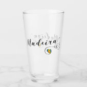 Herz Madeira Flag, I Liebe Madeira, Portugal Glas (Vorderseite)