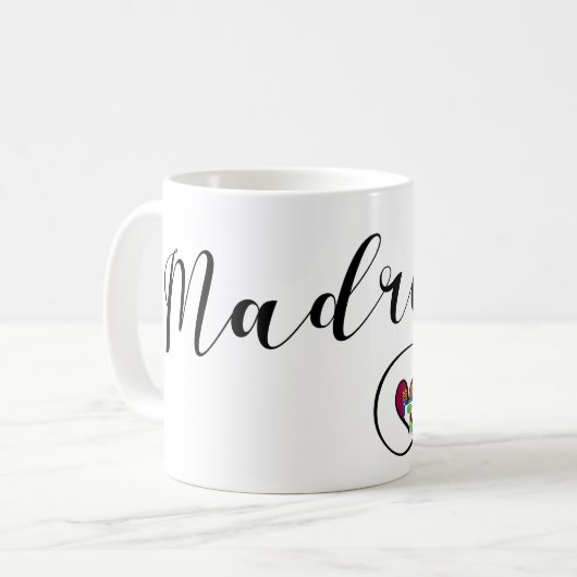 Herz Madrid Tasse, Spanien Kaffeetasse (Vorderseite Links)
