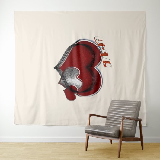 Herz Magic Beige Business Tapestry Extra-Large Wandteppich (Beispiel (Horizontal))