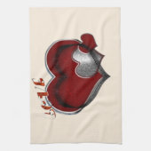 Herz Magic Beige Küchentuch (Vertikal)