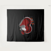 Herz Magic Black Business Tapestry Extra-Large Wandteppich (Vorderseite (Horizontal))