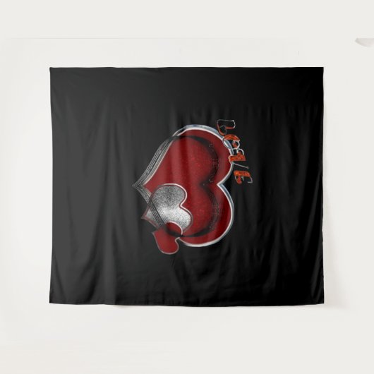 Herz Magic Black Business Tapestry Extra-Large Wandteppich (Vorderseite (Horizontal))