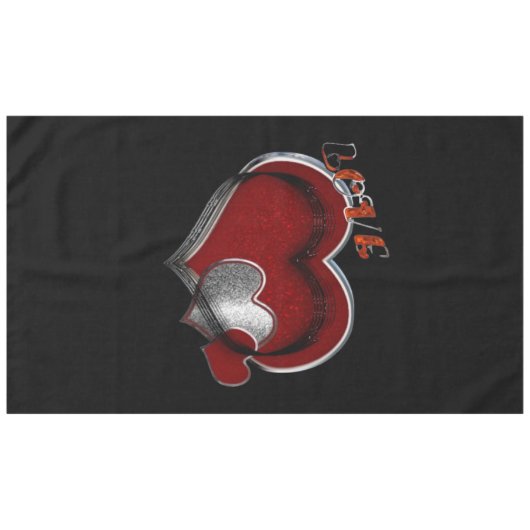 Herz Magic Black Cotton Tableclout Tischdecke (Vorderseite (Horizontal))