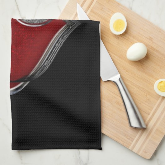 Herz Magic Black Küchentuch (Viertel Falte)
