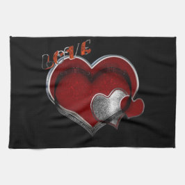 Herz Magic Black Küchentuch