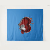 Herz Magic Blue Business Tapestry Extra-Large Wandteppich (Vorderseite (Horizontal))