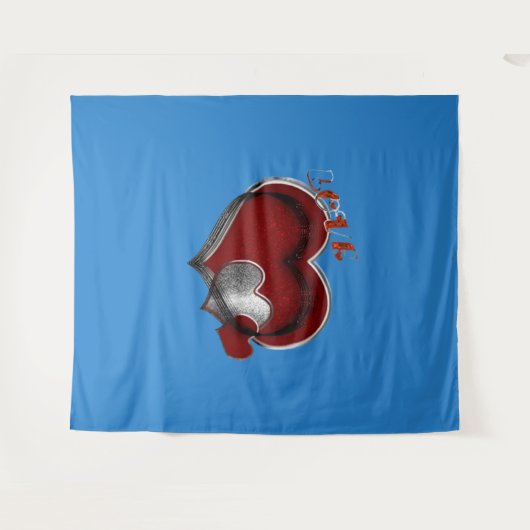 Herz Magic Blue Business Tapestry Extra-Large Wandteppich (Vorderseite (Horizontal))