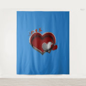 Herz Magic Blue Business Tapestry Extra-Large Wandteppich (Vorderseite)