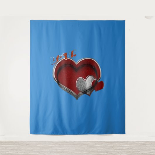 Herz Magic Blue Business Tapestry Extra-Large Wandteppich (Vorderseite)