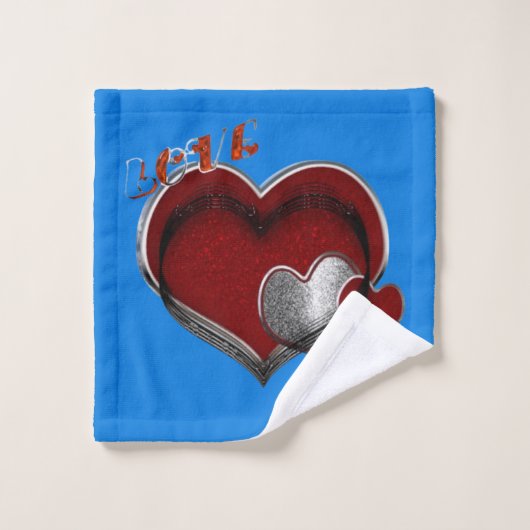 Herz Magic Blue Handtuch Set (Waschlappen)