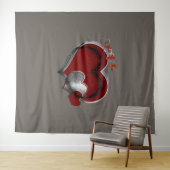 Herz Magic Brown Business Tapestry Extra-Large Wandteppich (Beispiel (Horizontal))