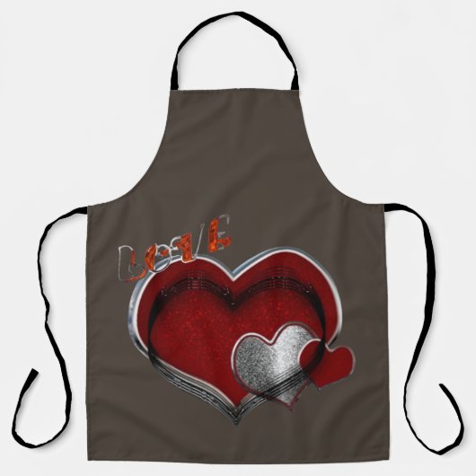 Herz Magic Brown Große Schürze (Vorderseite)