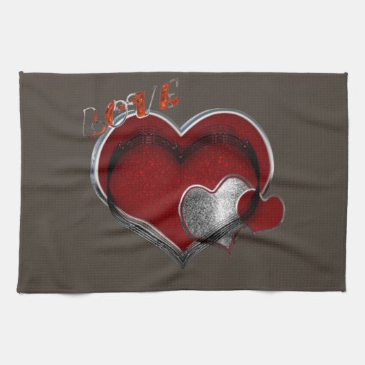 Herz Magic Brown Küchentuch (Horizontal)