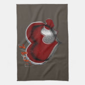 Herz Magic Brown Küchentuch (Vertikal)