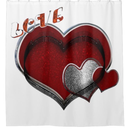 Herz Magic Duschvorhang (Vorderseite)