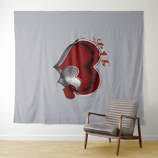 Herz Magic Graue Business Tapestry Extra-Large Wandteppich (Beispiel (Horizontal))