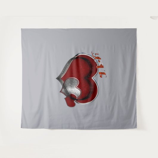 Herz Magic Graue Business Tapestry Extra-Large Wandteppich (Vorderseite (Horizontal))