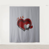 Herz Magic Graue Business Tapestry Extra-Large Wandteppich (Vorderseite)