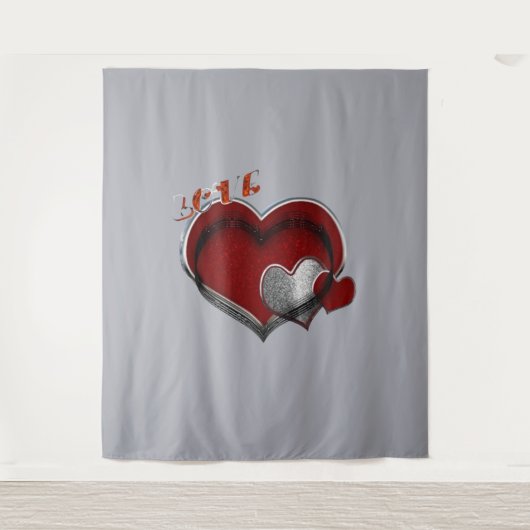 Herz Magic Graue Business Tapestry Extra-Large Wandteppich (Vorderseite)