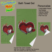 Herz Magic Green Badezimmer Handtuch Set