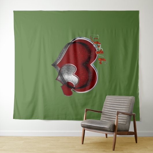 Herz Magic Green Business Tapestry Extra-groß Wandteppich (Beispiel (Horizontal))