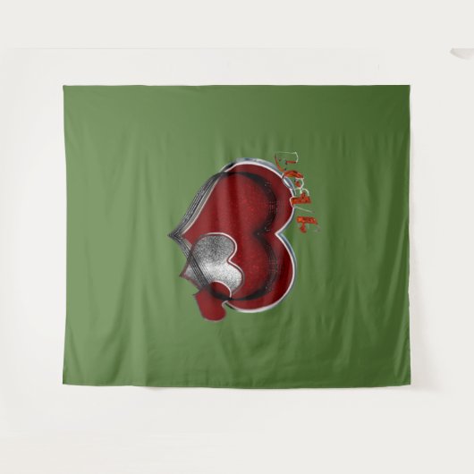 Herz Magic Green Business Tapestry Extra-groß Wandteppich (Vorderseite (Horizontal))