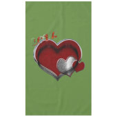 Herz Magic Green Cotton Tableclout Tischdecke (Vorderseite)