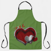 Herz Magic Green Große Schürze (Vorderseite)