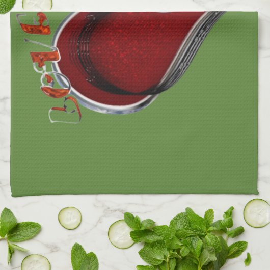 Herz Magic Green Küchentuch (Gefaltet)