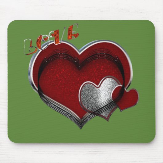 Herz Magic Green Mouse Pad Mousepad (Vorne)