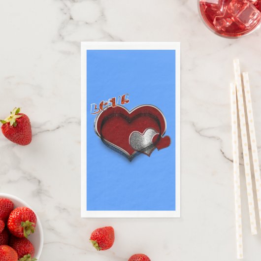 Herz Magic Light Blue Paper Napkin Gast Handtuch Serviette (Beispiel)