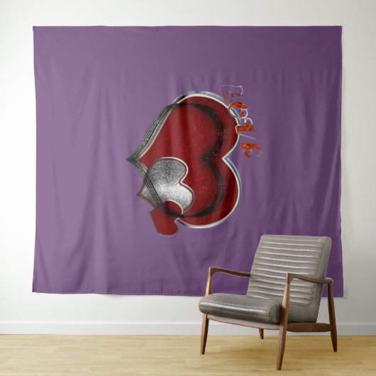 Herz Magic Lila Business Tapestry Extra-Large Wandteppich (Beispiel (Horizontal))